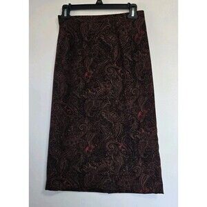 VTG Briggs Skirt Womens 4P Y2K Black Floral Whimsigoth Witchy Fairy Grunge Vamp